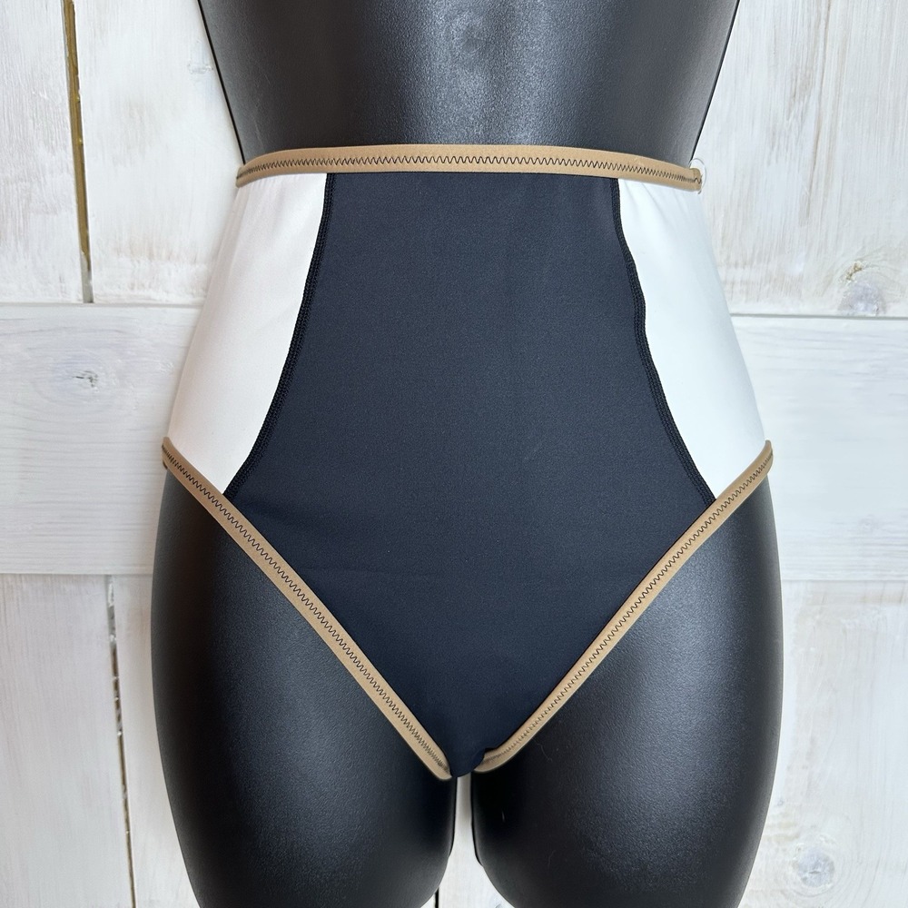 Free People X It's Now Cool The Neo Waist‎ Bikini Bottom Black/White Size XS NEW